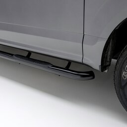 3" Round Black Steel Side Bars, Select Ford F-250, F-350 Super Duty