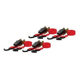 Curt 16' Red Cargo Straps with S-Hooks (500 lbs, 4-Pack) - 83002