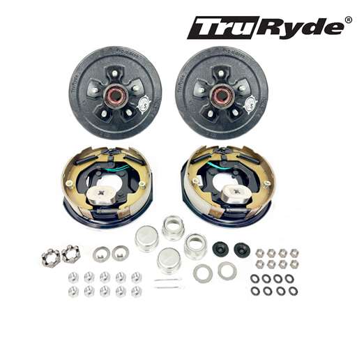 5-4.5" Bolt Circle 3,500 lbs. TruRyde® Pre-Greased Trailer Axle Electric Brake Kit - PGBK545ELE-TRP