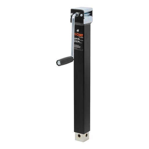 Curt Direct-Weld Square Jack with Side Handle (5,000 lbs, 15" Travel) - 28359