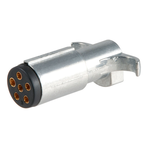 Curt 6-Way Round Connector Plug (Trailer Side, Diecast Metal) - 58080