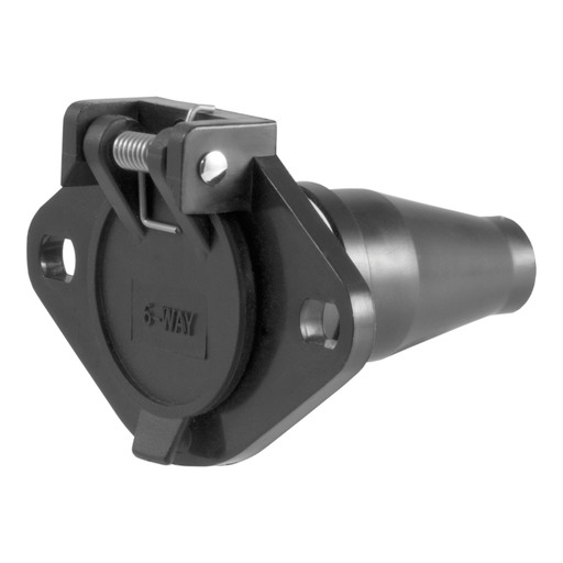 6-Way Round Connector Socket (Vehicle Side, Black Plastic)