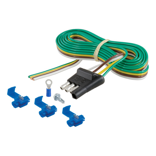 4-Way Flat Connector Plug with 48" Wires & Hardware (Trailer Side, Packaged)